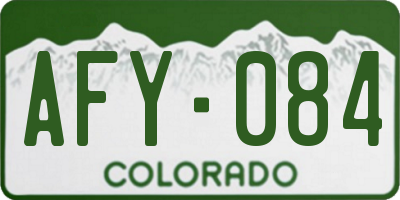 CO license plate AFY084
