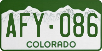 CO license plate AFY086