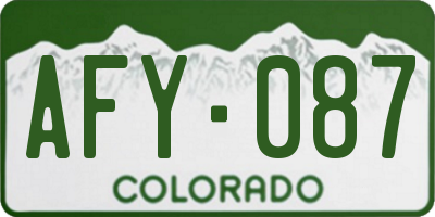 CO license plate AFY087