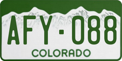 CO license plate AFY088