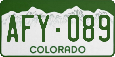 CO license plate AFY089