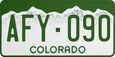 CO license plate AFY090