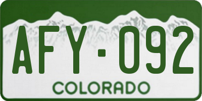 CO license plate AFY092