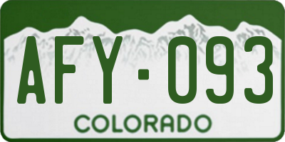 CO license plate AFY093