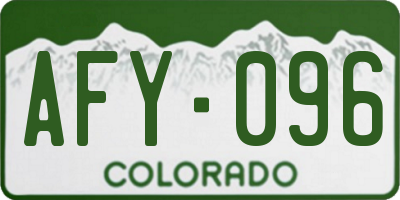 CO license plate AFY096