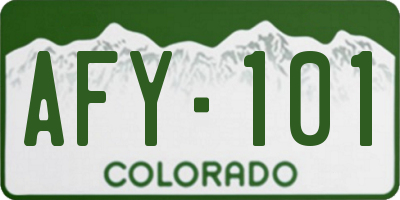 CO license plate AFY101