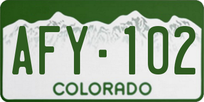 CO license plate AFY102