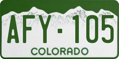 CO license plate AFY105