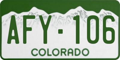 CO license plate AFY106