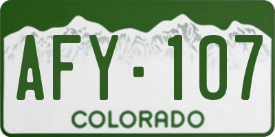 CO license plate AFY107