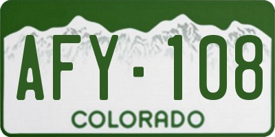 CO license plate AFY108