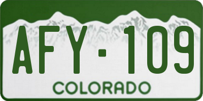 CO license plate AFY109