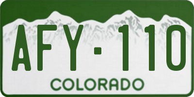 CO license plate AFY110
