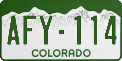 CO license plate AFY114