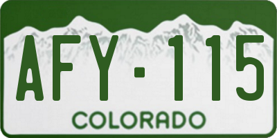 CO license plate AFY115