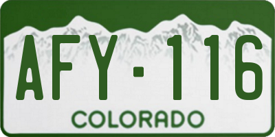 CO license plate AFY116