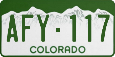 CO license plate AFY117