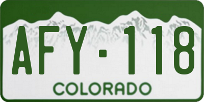 CO license plate AFY118