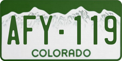 CO license plate AFY119