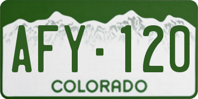 CO license plate AFY120