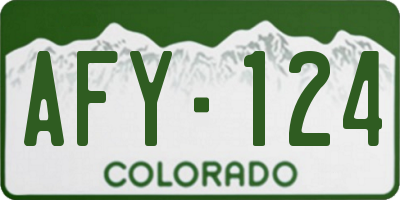 CO license plate AFY124