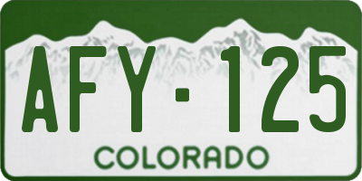 CO license plate AFY125