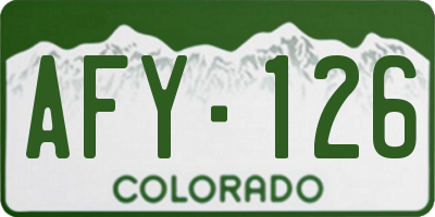 CO license plate AFY126