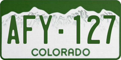 CO license plate AFY127