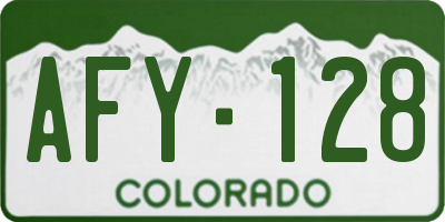 CO license plate AFY128