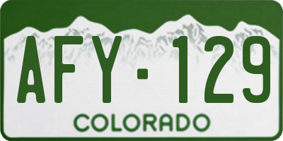 CO license plate AFY129