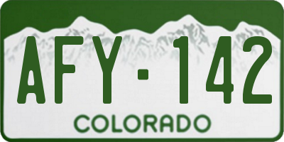CO license plate AFY142
