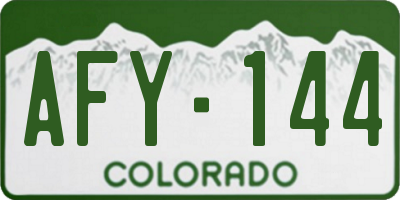 CO license plate AFY144
