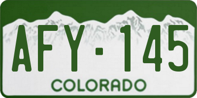 CO license plate AFY145