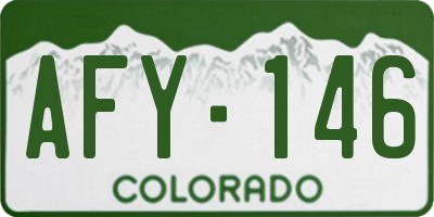 CO license plate AFY146