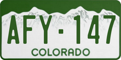 CO license plate AFY147