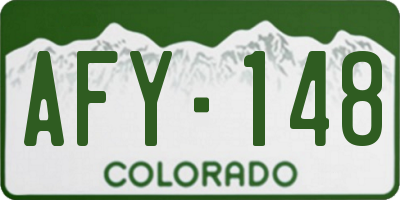 CO license plate AFY148