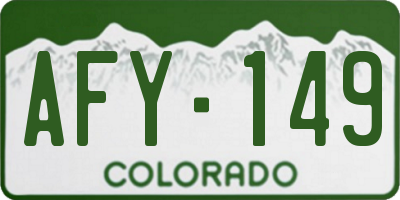 CO license plate AFY149