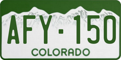CO license plate AFY150