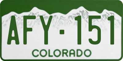 CO license plate AFY151