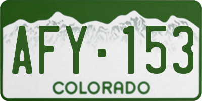 CO license plate AFY153