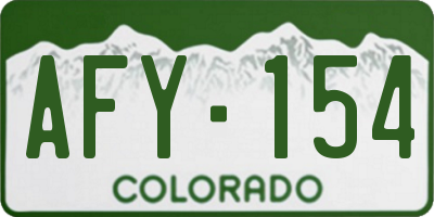 CO license plate AFY154