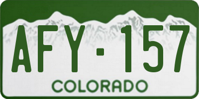CO license plate AFY157