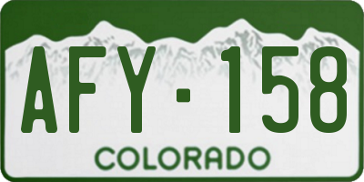 CO license plate AFY158