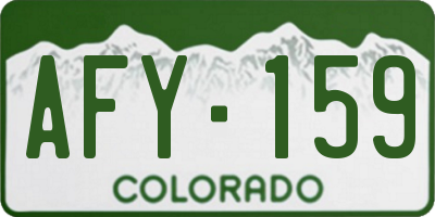 CO license plate AFY159