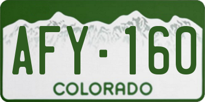 CO license plate AFY160