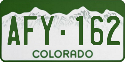 CO license plate AFY162