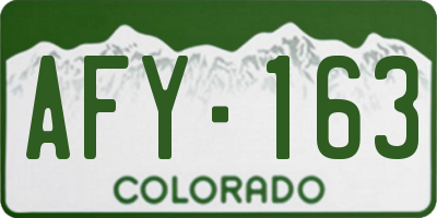 CO license plate AFY163