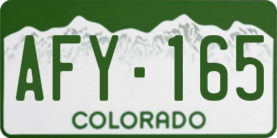 CO license plate AFY165