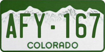 CO license plate AFY167