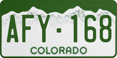 CO license plate AFY168